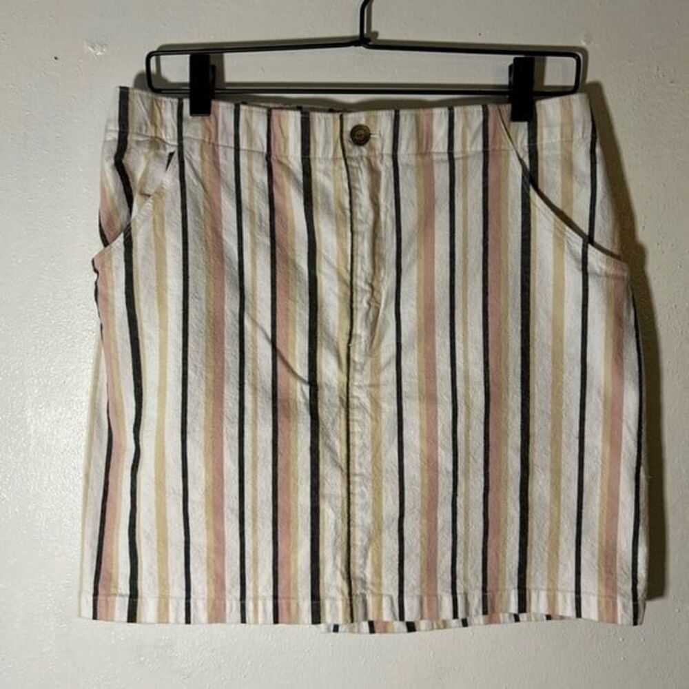 Hollister Stripped Ultra High-Rise MIDI Skirt Size L